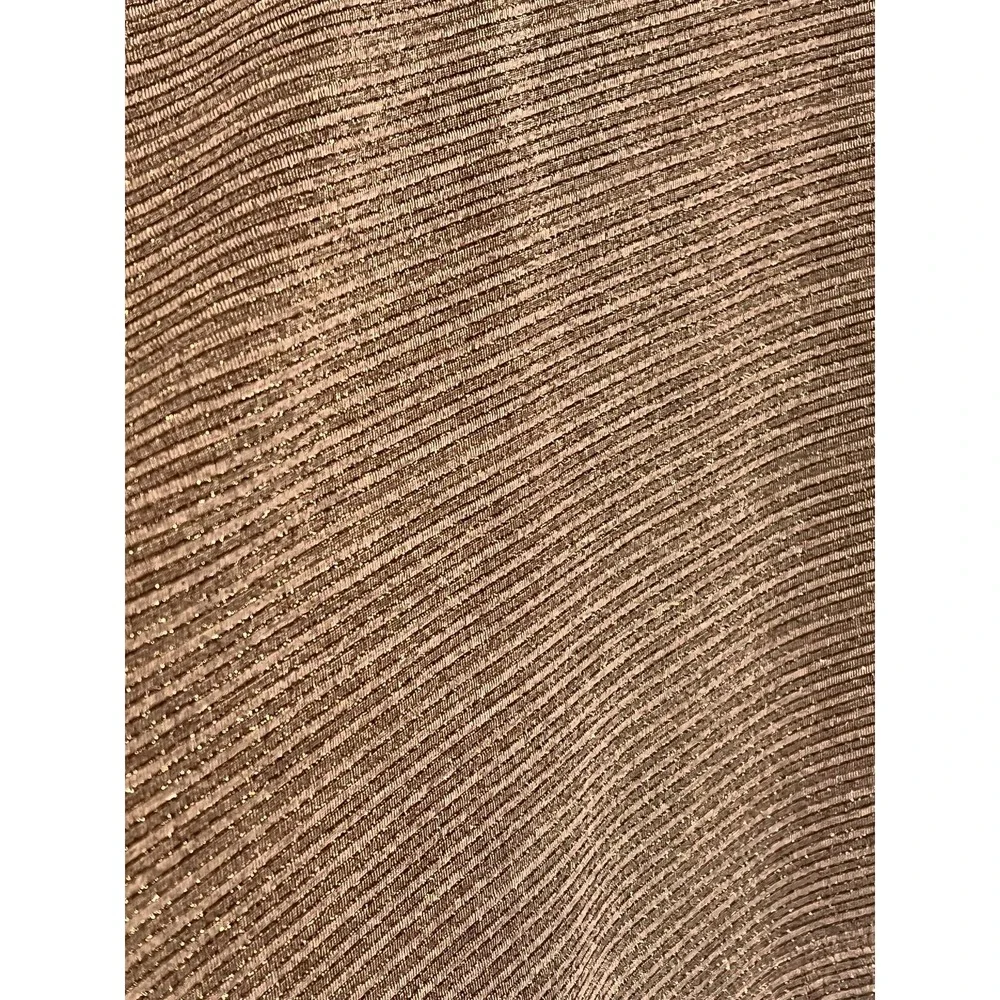 Chicos Travelers Metallic Brown Shimmer Cowl Neck Asymmetric Tunic Sz 1 US XL - Picture 8 of 16